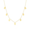 Thumbnail Image 1 of Sterling Silver & 18ct Gold Vermeil Textured Disc Pendant 18" Necklace