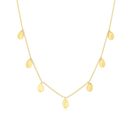 Sterling Silver & 18ct Gold Vermeil Textured Disc Pendant 18" Necklace
