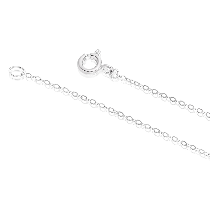 Main Image 3 of Children's Sterling Silver Round Disc Cubic Zirconia Cross Pendant 14+2" Necklace