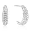 Thumbnail Image 1 of Sterling Silver Cubic Zirconia Pavé Half Hoop Earrings
