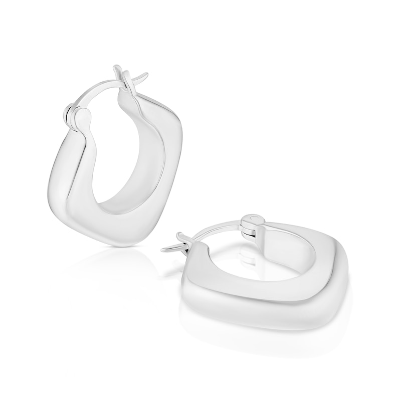 Main Image 1 of Sterling Silver Square Hoop Earrings