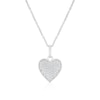 Thumbnail Image 1 of Sterling Silver Cubic Zirconia Pavé Heart Pendant 16+2" Necklace