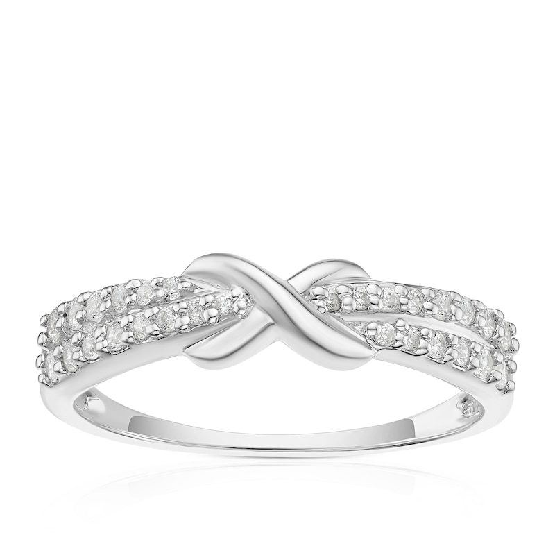 Main Image 1 of Sterling Silver Cubic Zirconia Kiss Eternity Ring