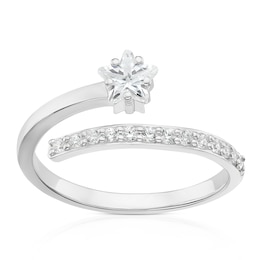 Sterling Silver Cubic Zirconia Star Wrap Around Ring