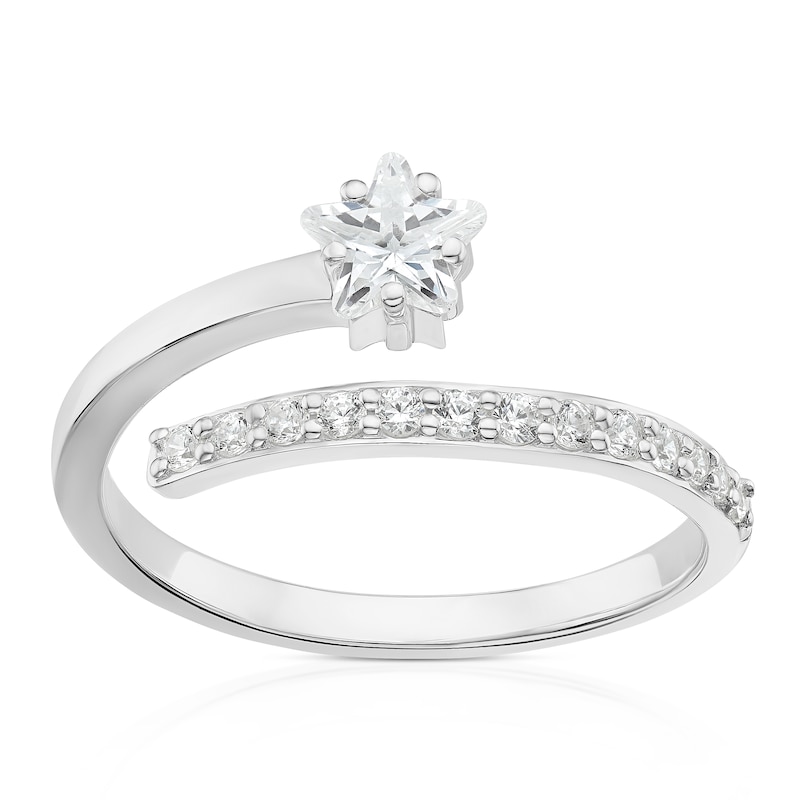Main Image 1 of Sterling Silver Cubic Zirconia Star Wrap Around Ring