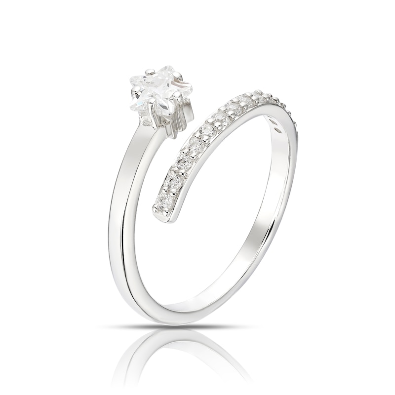 Main Image 2 of Sterling Silver Cubic Zirconia Star Wrap Around Ring