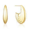 Thumbnail Image 1 of 9ct Yellow Gold Patterned Half Hoop Earrings