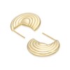 Thumbnail Image 2 of 9ct Yellow Gold Patterned Half Hoop Earrings
