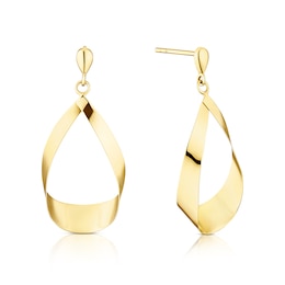 9ct Yellow Gold Open Drop Earrings