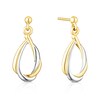 Thumbnail Image 1 of 9ct Tri Colour Twisted Drop Earrings