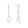 Thumbnail Image 1 of Sterling Silver Pearl & Cubic Zirconia Drop Earrings