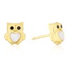 Thumbnail Image 1 of Sterling Silver Gold Tone MOP Owl Stud Earrings