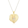 Thumbnail Image 1 of 9ct Yellow Gold Diamond Heart Locket 16+2" Necklace
