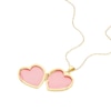 Thumbnail Image 2 of 9ct Yellow Gold Red Cubic Zirconia Locket 16+2" Necklace