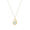 Thumbnail Image 1 of 9ct Yellow Gold Blue Topaz Teardrop Pendant 16+2" Necklace