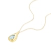 Thumbnail Image 2 of 9ct Yellow Gold Blue Topaz Teardrop Pendant 16+2" Necklace