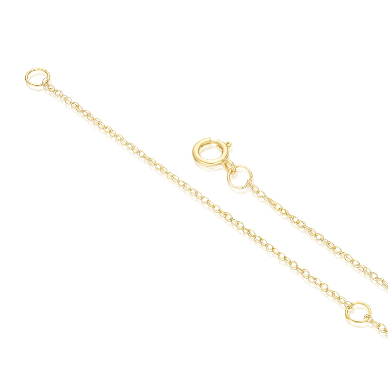 Main Image 3 of 9ct Yellow Gold Blue Topaz Teardrop Pendant 16+2" Necklace
