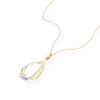 Thumbnail Image 2 of 9ct Two Colour Twisted Pendant 16+ 2" Necklace