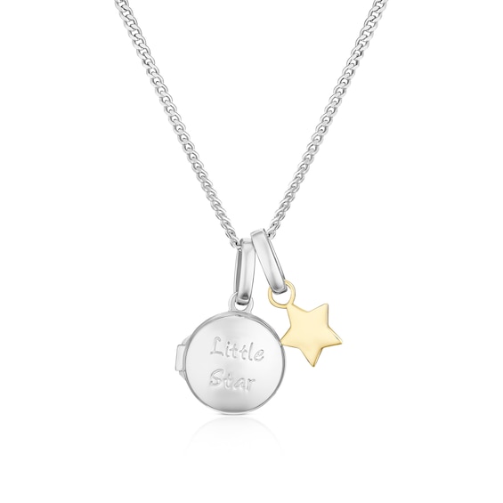 Childrens Sterling Silver and 9ct Yellow Gold Little Star Lo