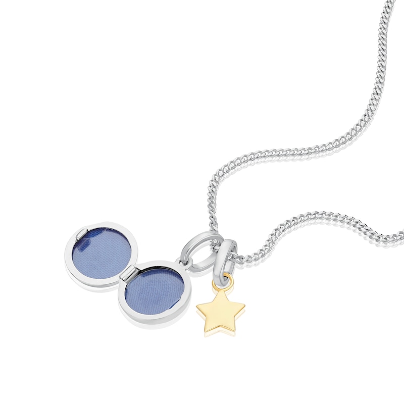 Main Image 2 of Children's Sterling Silver & 9ct Yellow Gold Little Star Locket 14+2" Necklace