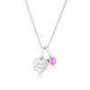 Thumbnail Image 1 of Children's Sterling Silver Best Friend Created Pink Sapphire Locket 14+2" Chain