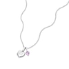 Thumbnail Image 2 of Children's Sterling Silver Best Friend Created Pink Sapphire Locket 14+2" Chain