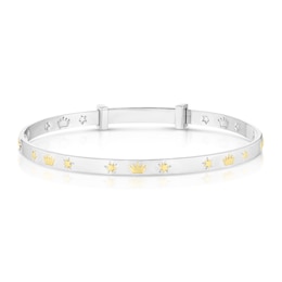 Children's Sterling Silver Gold Plated Crown Bangle