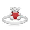 Thumbnail Image 1 of Children's Sterling Silver Bear Enamel Small Ring - Size F