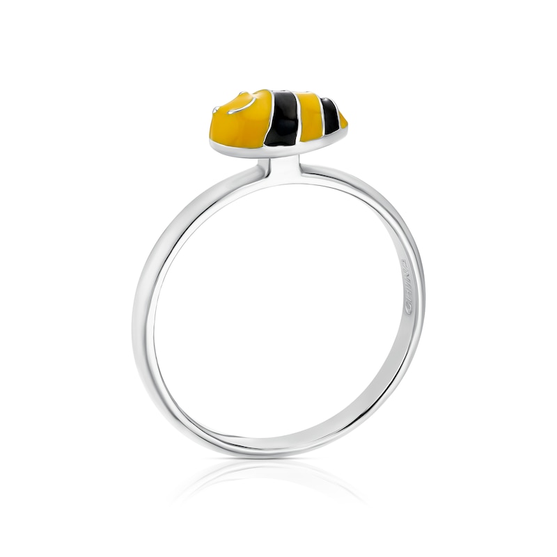 Main Image 3 of Children's Sterling Silver Bee Enamel Medium Ring - Size H
