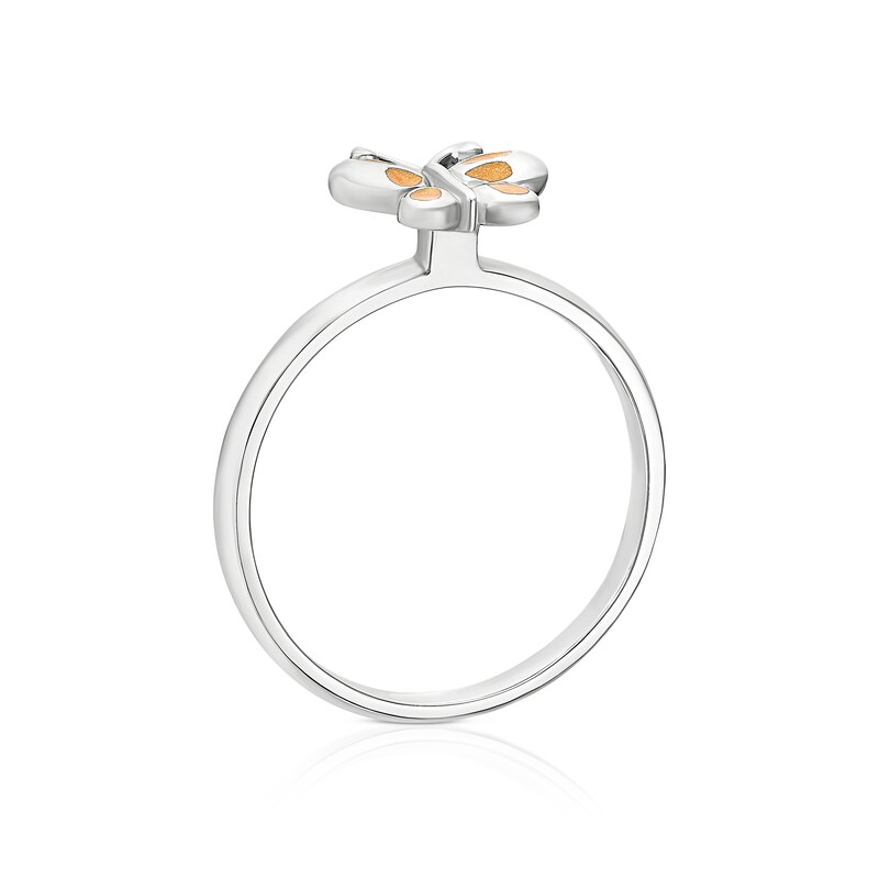 Main Image 3 of Children's Sterling Silver Butterfly Enamel Medium Ring - Size H