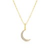 Thumbnail Image 1 of Sterling Silver Gold Tone Cubic Zirconia Moon Pendant 16+2" Necklace