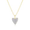 Thumbnail Image 1 of Sterling Silver Gold Tone Cubic Zirconia Heart Pendant 16+2&quot; Necklace
