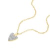 Thumbnail Image 2 of Sterling Silver Gold Tone Cubic Zirconia Heart Pendant 16+2&quot; Necklace