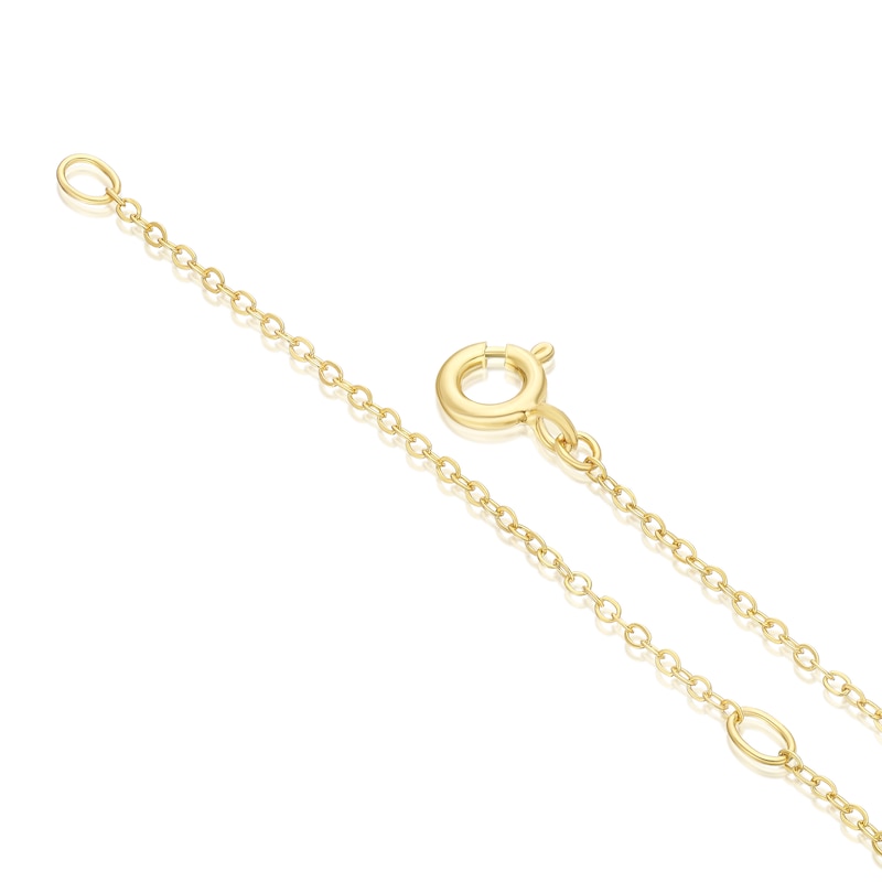 Main Image 3 of Sterling Silver Gold Tone Cubic Zirconia Star Pendant 16+2" Necklace