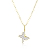 Thumbnail Image 1 of Sterling Silver Gold Tone Cubic Zirconia Butterfly Pendant 16+2" Necklace