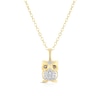 Thumbnail Image 1 of Sterling Silver Gold Tone Cubic Zirconia Owl Pendant 16+2" Necklace