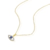 Thumbnail Image 2 of Sterling Silver Gold Tone Cubic Zirconia Evil Eye Pendant 16+2" Necklace