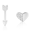 Thumbnail Image 1 of Sterling Silver Cubic Zirconia Heart & Arrow Stud Earrings