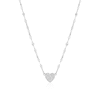 Thumbnail Image 1 of Sterling Silver Cubic Zirconia Heart Sparkle Chain 16.5+1 Necklace