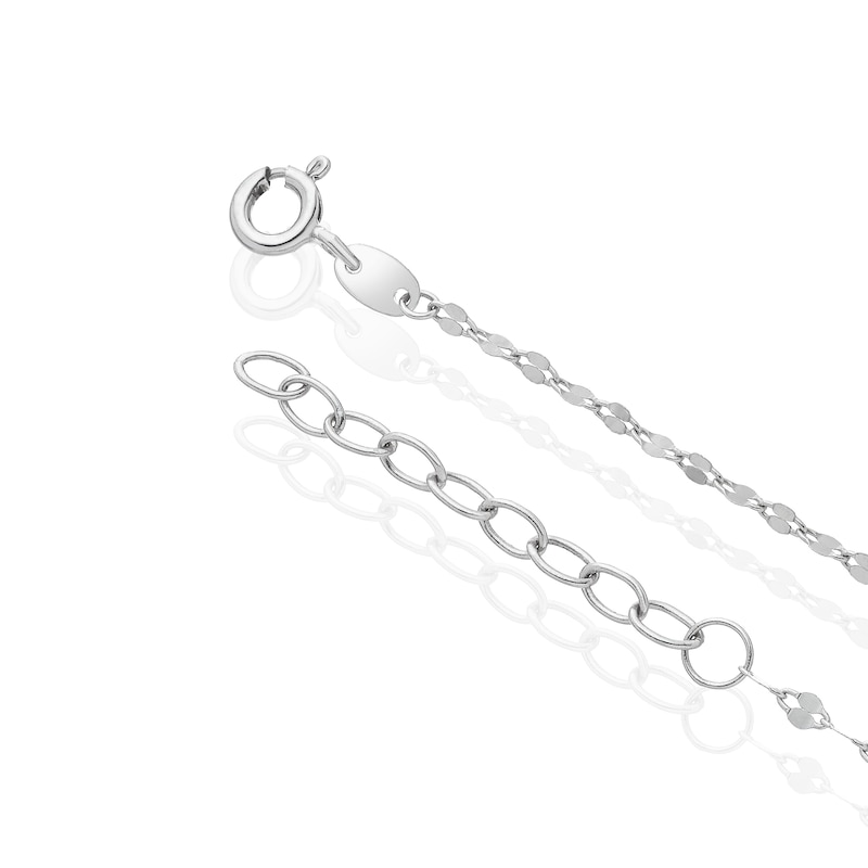 Main Image 3 of Sterling Silver Cubic Zirconia Heart Sparkle Chain 16.5+1 Necklace