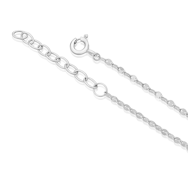 Main Image 3 of Sterling Silver Cubic Zirconia Heart Sparkle Chain 6.5+1" Bracelet
