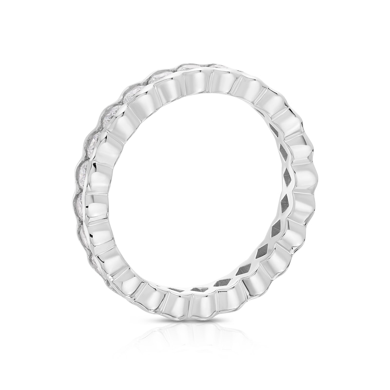 Main Image 3 of Sterling Silver Cubic Zirconia Bezel Set Full Eternity Ring