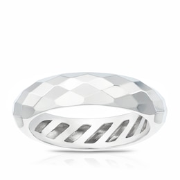 Sterling Silver Faceted Eternity Ring