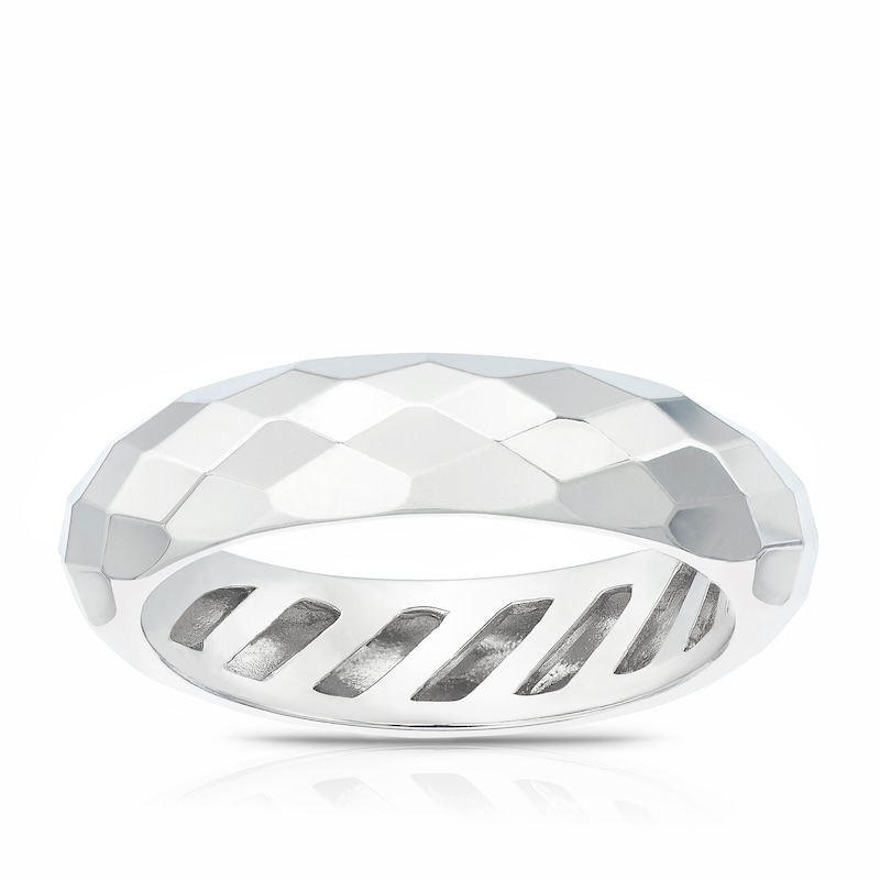 Main Image 1 of Sterling Silver Faceted Eternity Ring