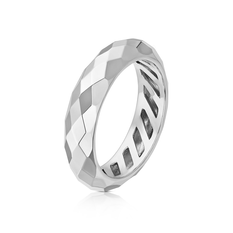 Main Image 2 of Sterling Silver Faceted Eternity Ring