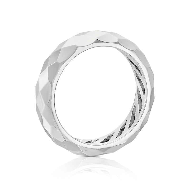 Main Image 3 of Sterling Silver Faceted Eternity Ring