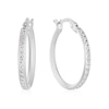 Thumbnail Image 1 of 9ct White Gold Cubic Zirconia 15mm Hoop Earrings