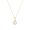 Thumbnail Image 1 of 9ct Yellow Gold Synthetic Opal Teardrop Pendant 16+2" Necklace