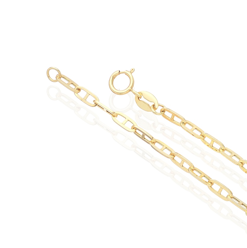 Main Image 3 of 9ct Yellow Gold Small Square Rambo 16" Chain