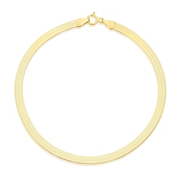 9ct Yellow Gold Herringbone Plain 7.25" Bracelet